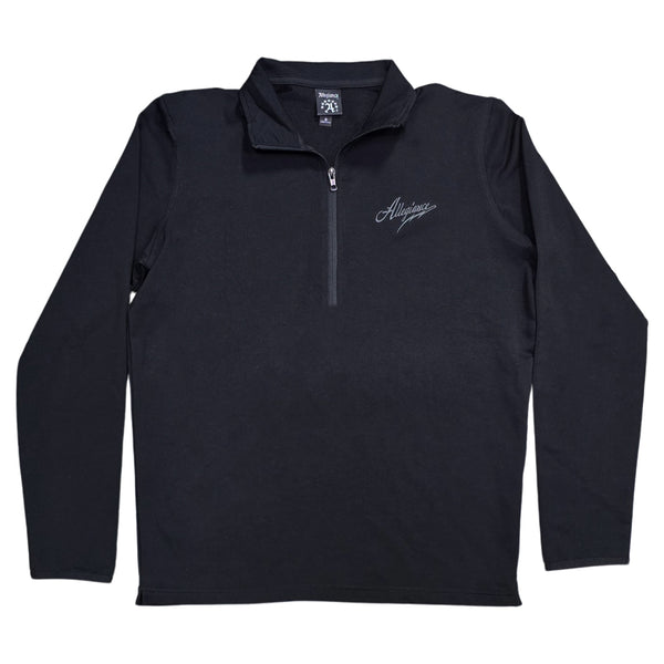 Black Allegiance Classic Quarter Zip Performance Jacket with embroidered script logo on left chest