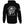 Back view of Allegiance Race Team Hoodie with skull racing helmet and checkered flag graphic